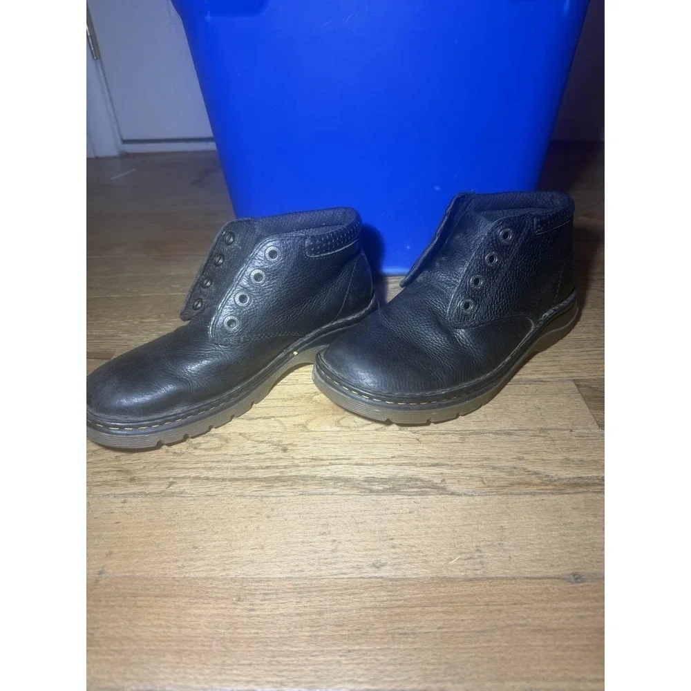 Dr. Martens Black Leather RICO Chukka Ankle Boots Lace-Up Round Toe Men's US 7